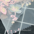 High Density Nylon Woven 3DFlower Embroidered Tulle Fabric